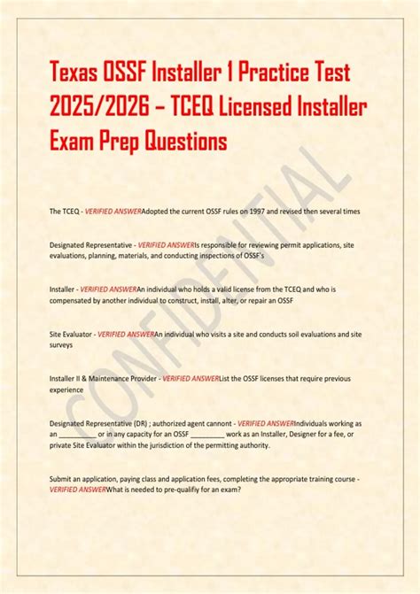 Installer Practice Test