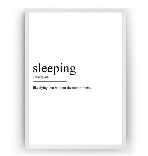 Sleeping Definition Print - Etsy