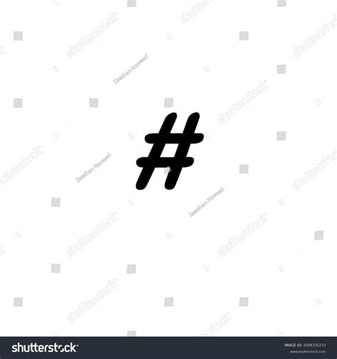 Hash Sign Symbol Isolated On White Stock Illustration 2044335272 ...