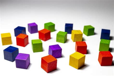 Graphic Image Of Colored Cubes Isolated On White Background Stock