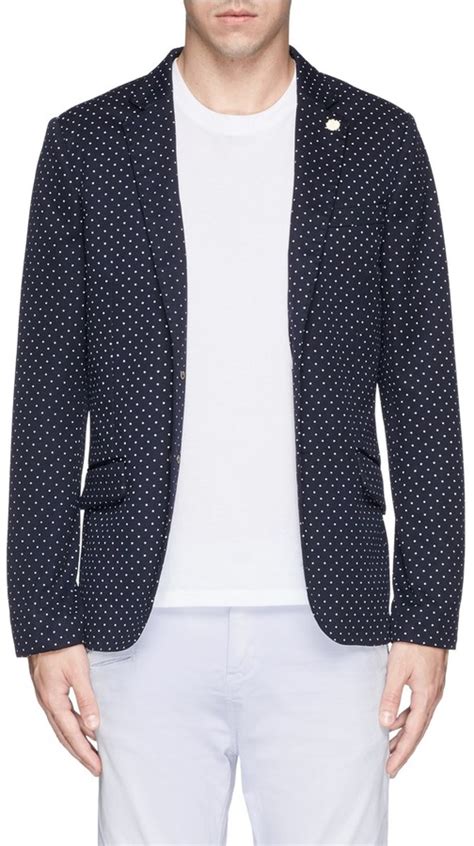 Nobrand Polka Dot Cotton Piqu Blazer Lane Crawford Lookastic