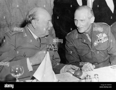 Sir Winston Churchill chats with General Montgomery Stock Photo ...