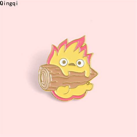 Howl S Moving Castle Calcifer Enamel Pins Cartoon Fire Elf Japan Anime