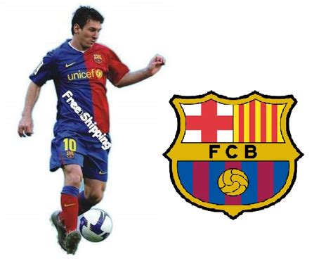 XXL Lionel Messi + Logo Barcelona Wall Sticker Art Decor decal Football ...