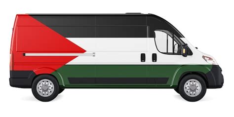 Premium Photo Palestinian Flag Painted On Commercial Delivery Van