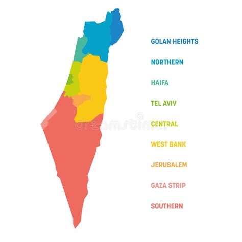 Israel - Administrative Map of Districts Stock Vector - Illustration of ...