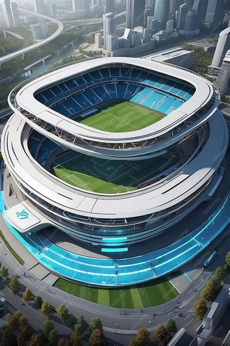 Advanced futuristic football stadium | Premium AI-generated image