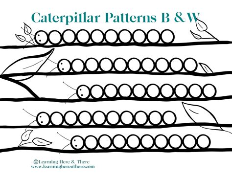 Caterpillar Patterns For Preschool Learning Here And There