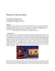 Magnetic Torque Experiment.pdf - Magnetic Torque Experiment Luis ...