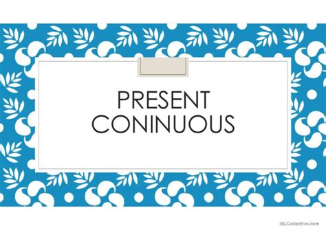 Present Continuous General Gramma English Esl Powerpoints