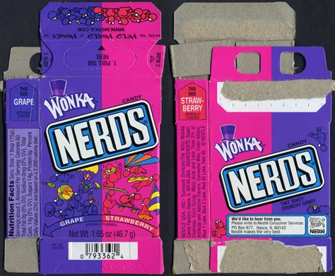 Nestle - Wonka - Nerds candy box - Grape Strawberry - Late 1990's