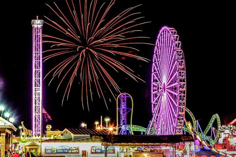 Night Lights Seaside Heights Boardwalk Photograph By Bob Cuthbert