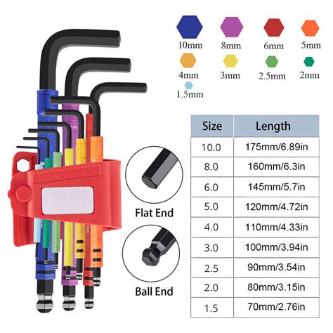 918pcs Hex Key Torx Allen Wrench Set Metric Long Arm Star Ball End Cr