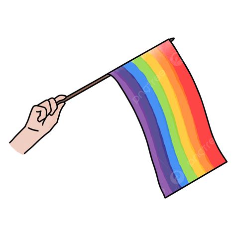 Lgbt Pride Clipart Transparent PNG Hd, A Hand Holding Lgbt Pride Flag, Lgbt, Flag, Rainbow PNG ...