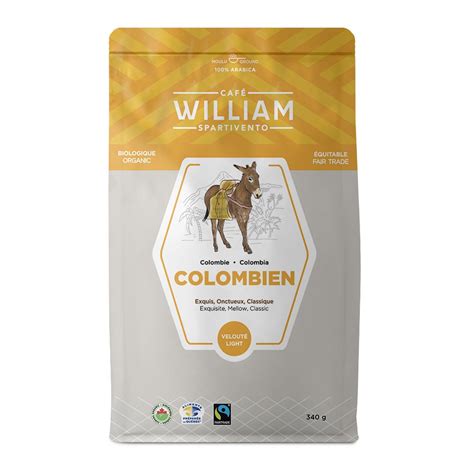 Café moulu colombien biologique 340 g Café et colorant Mayrand