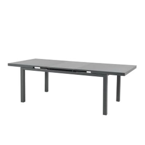 Table de Jardin Extensible 180 240x100cm Aluminium Gris foncé Verre