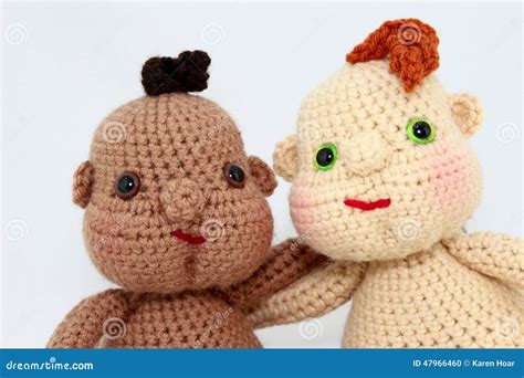 Two Handcrafted Baby Dolls Close Up Stock Photo Image Of Happy