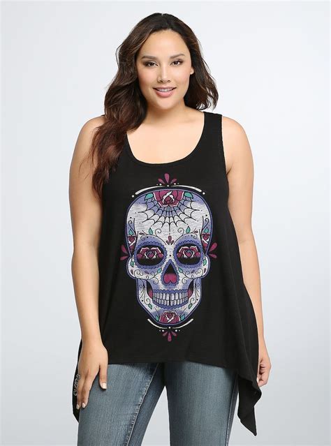 Sugar Skull Graphic Tank Top Plus Size Tank Tops Tank Top Fashion