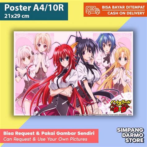 Poster High School Dxd Anime Terbaru Tersedia Berbagai Ukuran A4 A3