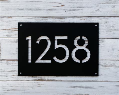 Metal Address Plaque Modern House Numbers House Number Etsy