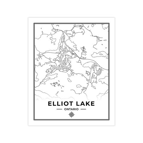 Elliot Lake Map Print Map of Elliot Lake Ontario Black & - Etsy Canada