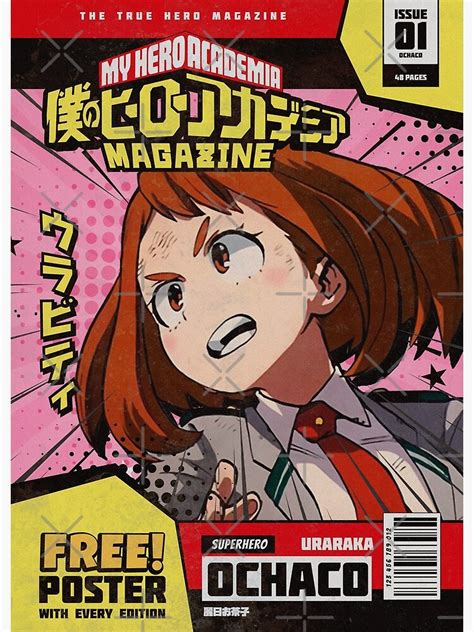 Bnh Academia Magazine Uraraka Ochaco Poster By Waifu Dope Redbubble