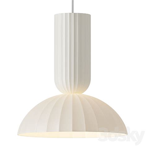 Jeanne Fluted White Porcelain Dome Pendant Light Pendant Light D Model