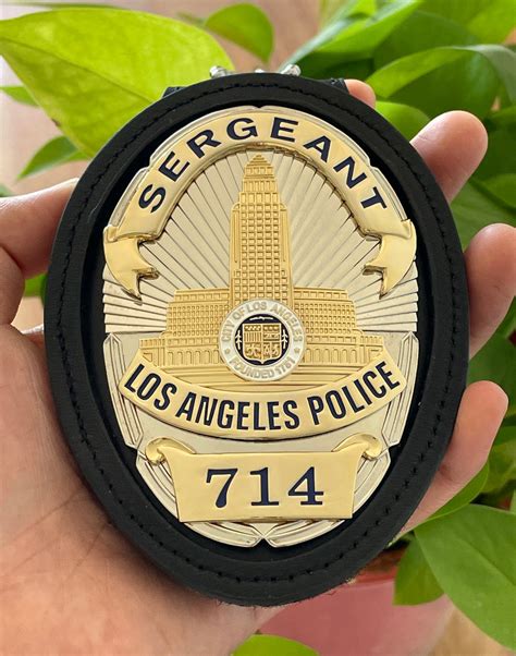 Lapd Sergeant 714 Los Angeles Police Badge Solid Copper Replica Movie