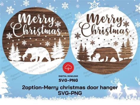 Merry Christmas Door Hanger Svg Png File Graphic By Mgaomshop