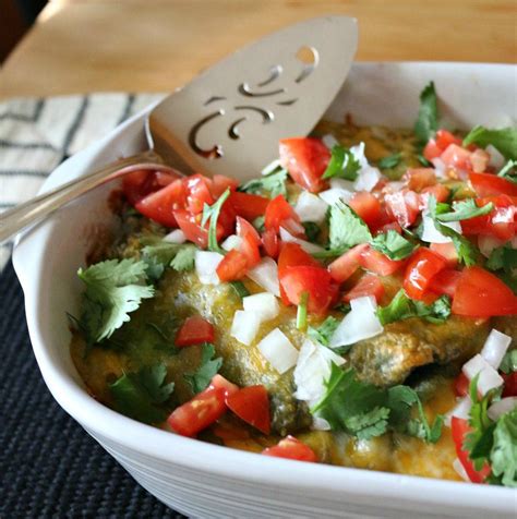 Creamy Hatch Green Chile Chicken Blue Corn Enchilada Casserole Recipe