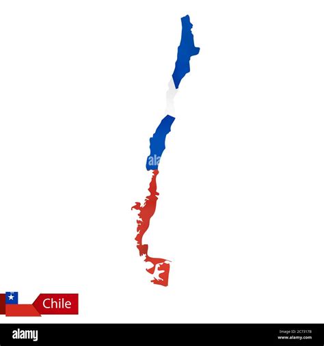 Mapa De Chile Con Bandera De País Ilustración Vectorial Imagen Vector