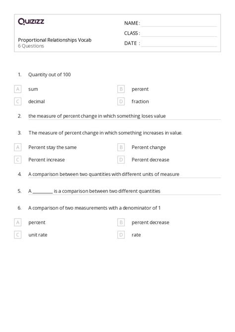 50 Proportional Relationships Worksheets On Quizizz Free And Printable