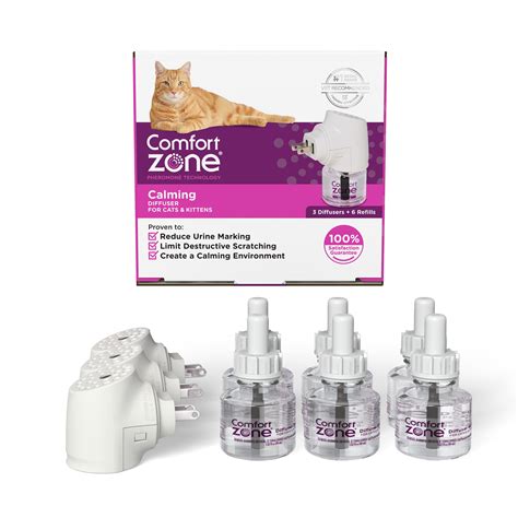 Comfort Zone Cat Calming Diffuser Kit Cat Pheromone 3 Diffusers And 6