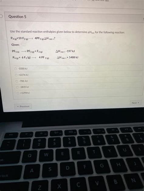 Solved Question Use The Standard Reaction Enthalpies Given Chegg