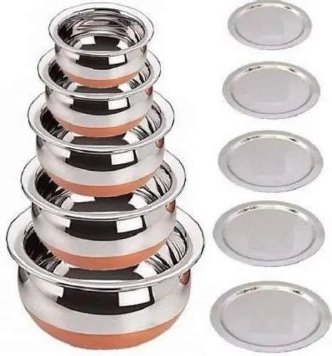 Stainless Steel Copper Bottom Handi With Lid Pc Set At Rs Set In Surat