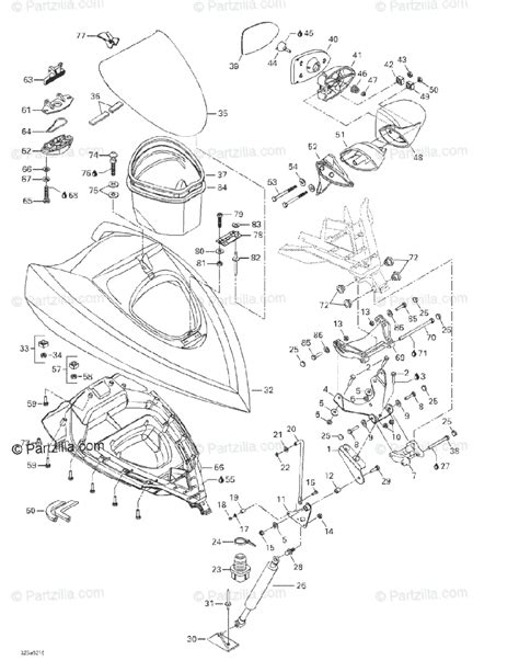 Sea Doo Personal Watercraft 2002 Oem Parts Diagram For Front Storage Compartment