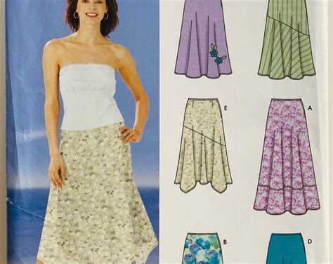 Easy Sew Misses Skirts 6 Styles Two Lengths With Trim Variations Sizes 8 10 12 14 Simplicity