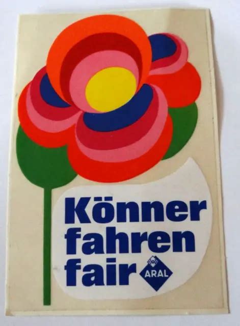 Werbe Aufkleber Bv Aral K Nner Fahren Fair Tankstelle Oldtimer Blume