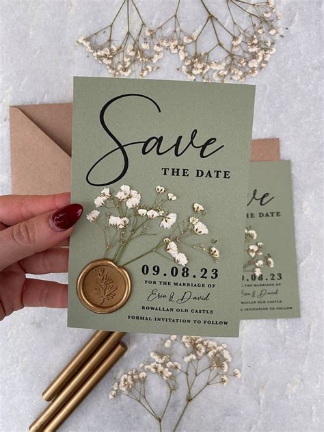 UNPERSONALISED SAMPLE Sage Green And Gold Gypsophila Baby S Breath