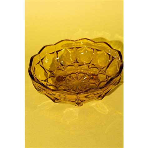 Vintage Amber Glass Fruit Bowl Chairish