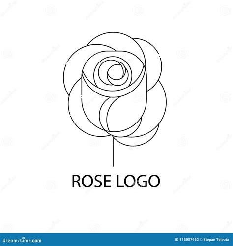 Rose vector logo design stock vector. Illustration of logo - 115087952