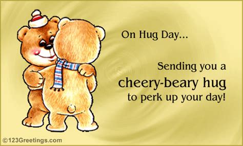 Cheery Beary Hug Free Hug Day Ecards Greeting Cards 123 Greetings