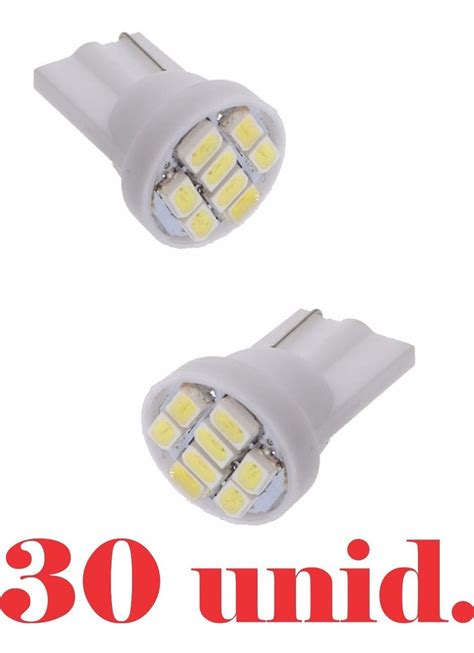 Lampada T10 8 Leds Pingo Luz W5w Automotivo 30 Und Parcelamento Sem