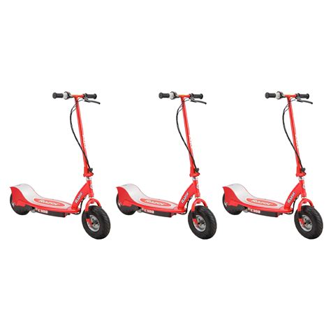 Razor E300 Adult Ride On 24v High Torque Electric Powered Scooter Red 3 Pack