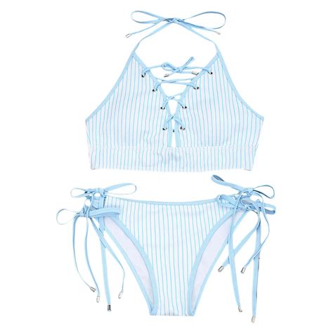 2018 Bikini Sets Women Sexy Lace Up Multi Strings Brazilian Bathing