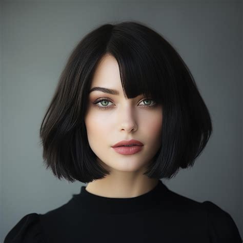 Premium Photo | A woman with a bob cut and black hair