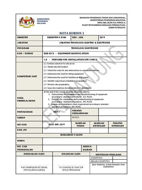 Nota Kursus K1 Pdf