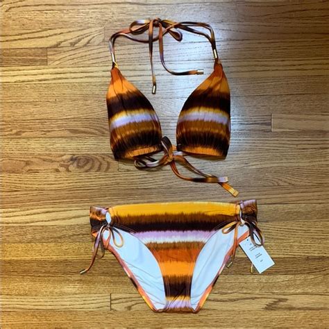 La Blanca Swim La Blanca Swimsuit Sliding Triangle Bikini Set With Tie Side Bottoms Size 6