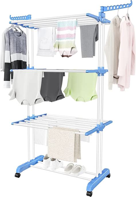 Clothes Drying Rack Oversized Tier H Foldable Stainless Steel