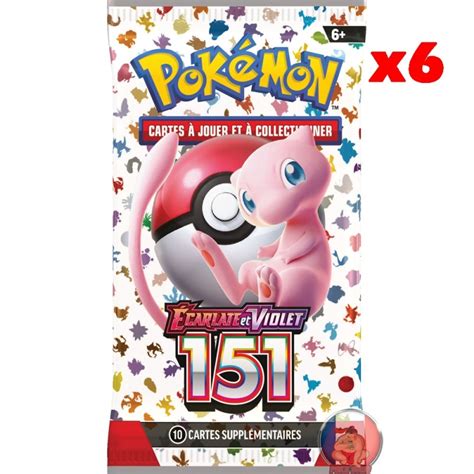 Lot de 6 boosters Pokémon 151 Bundle Écarlate et Violet 151